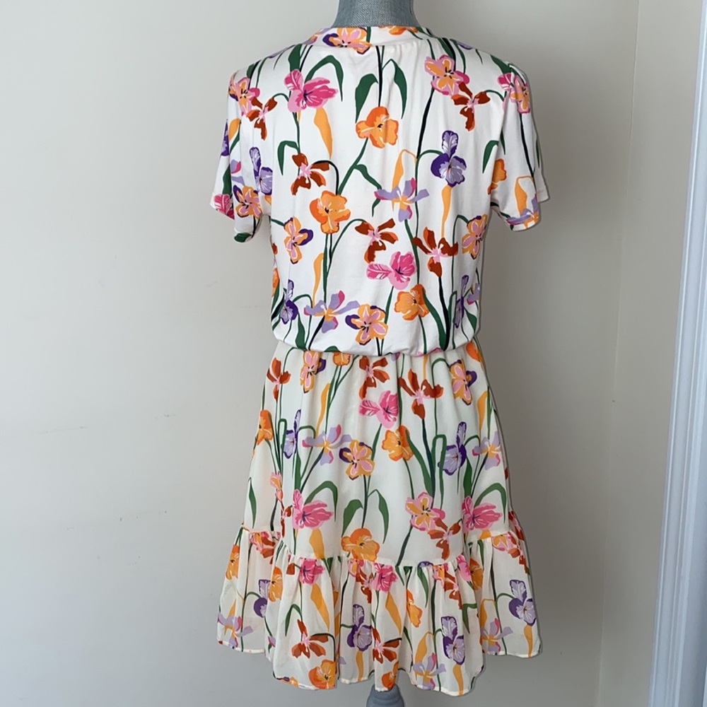 Fairy Core Colorful Blooms Floral Chiffon Skirt Mini Dress Size Small - Picture 7 of 12